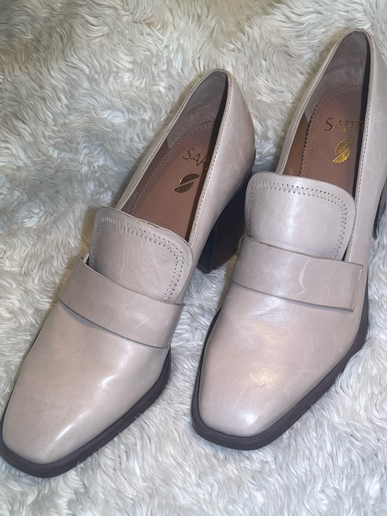 Franco Sarto Shoes - Sarto Renato Women’s Blush Leather Block Heel Loafers size 10